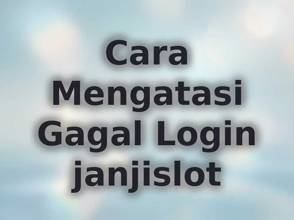 Cara Mengatasi Gagal Login janjislot
